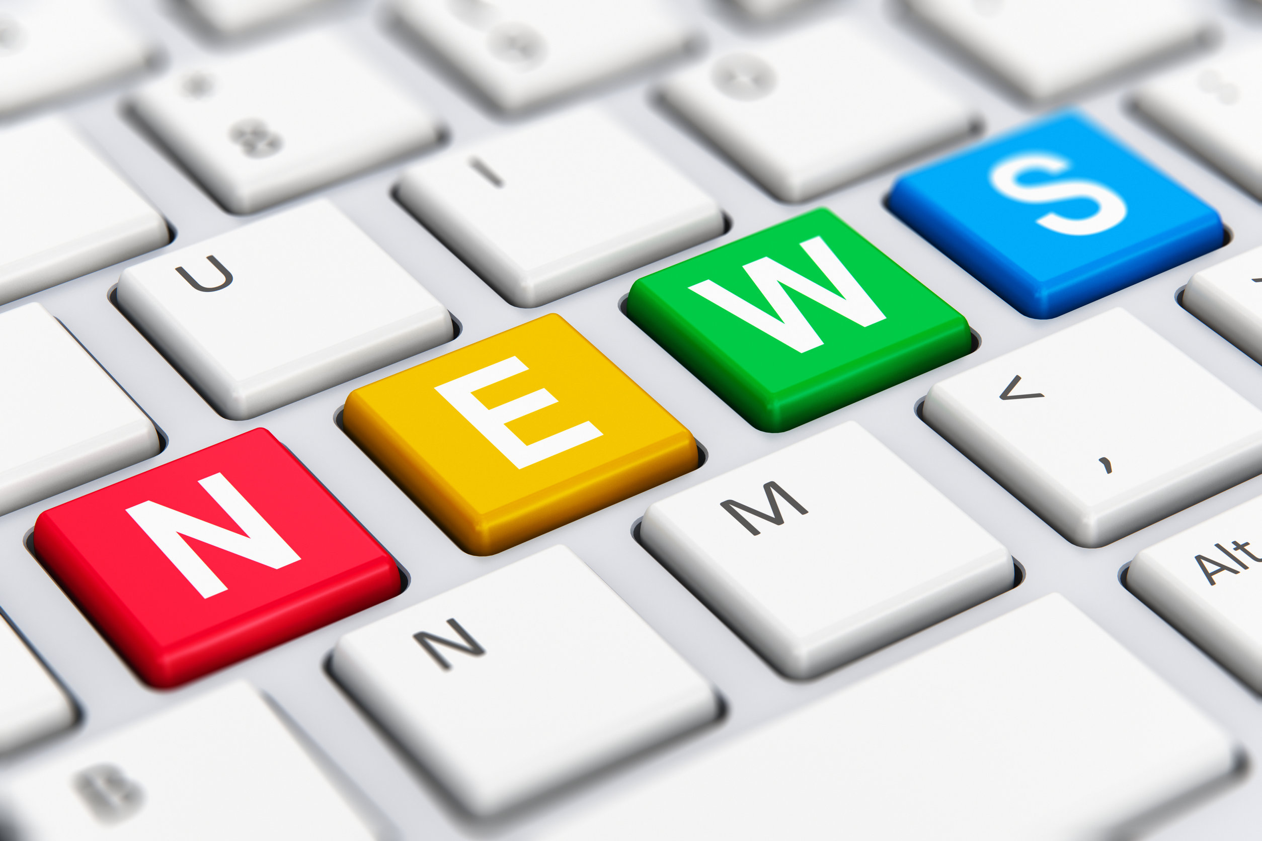 Leider haben wir keinen Titel zu diesem Bild. Wir arbeiten daran und bitten um Ihr Verständnis. Farbige Tasten bilden das Wort News