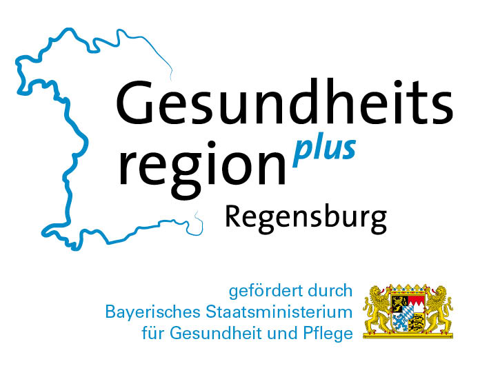 Logo der Gesundheitsregionplus Regensburg  gefördert durch das Bayerische Staatsministerium für Gesundheit und Pflege