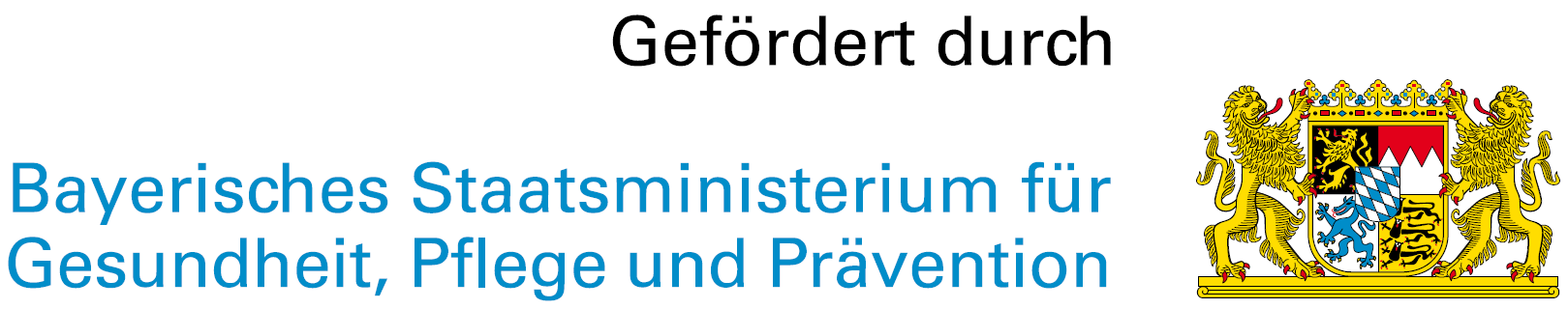 Förderlogo Bayerisches Staatsministerium für Gesundheit, Pflege und Prävention