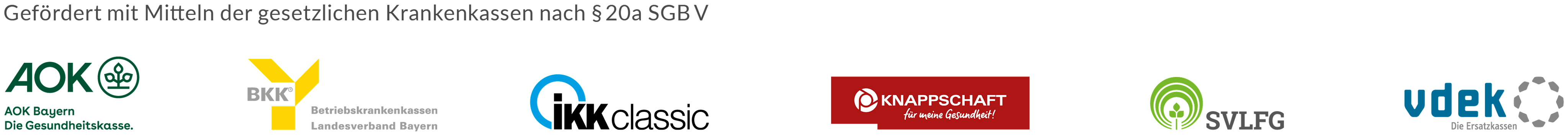 Leider haben wir keinen Titel zu diesem Bild. Wir arbeiten daran und bitten um Ihr Verständnis. Logos der Vertretungen der gesetzlichen Krankenkassen im Bündnis
