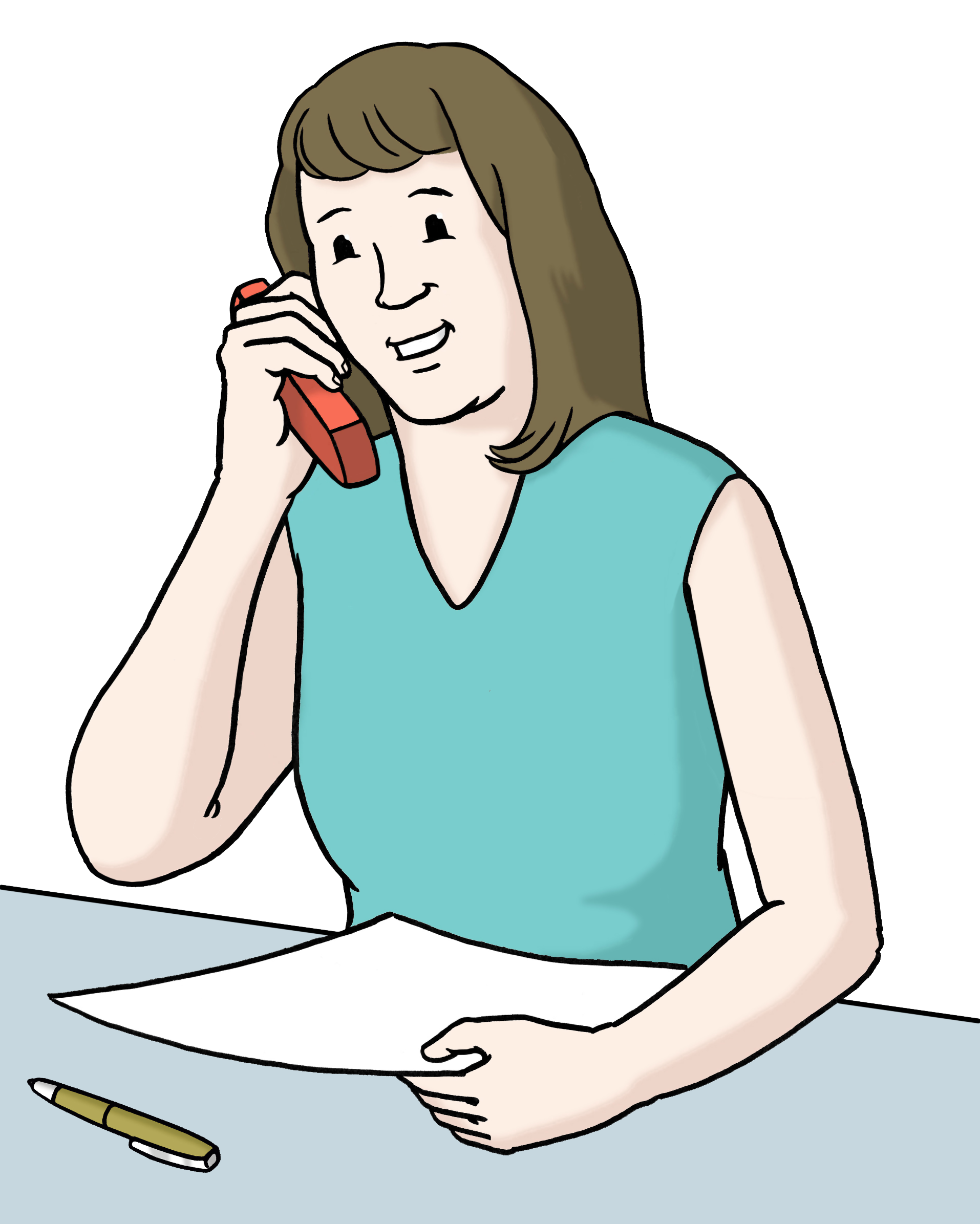 Frau telefoniert - Leichte Sprache Frau telefoniert
